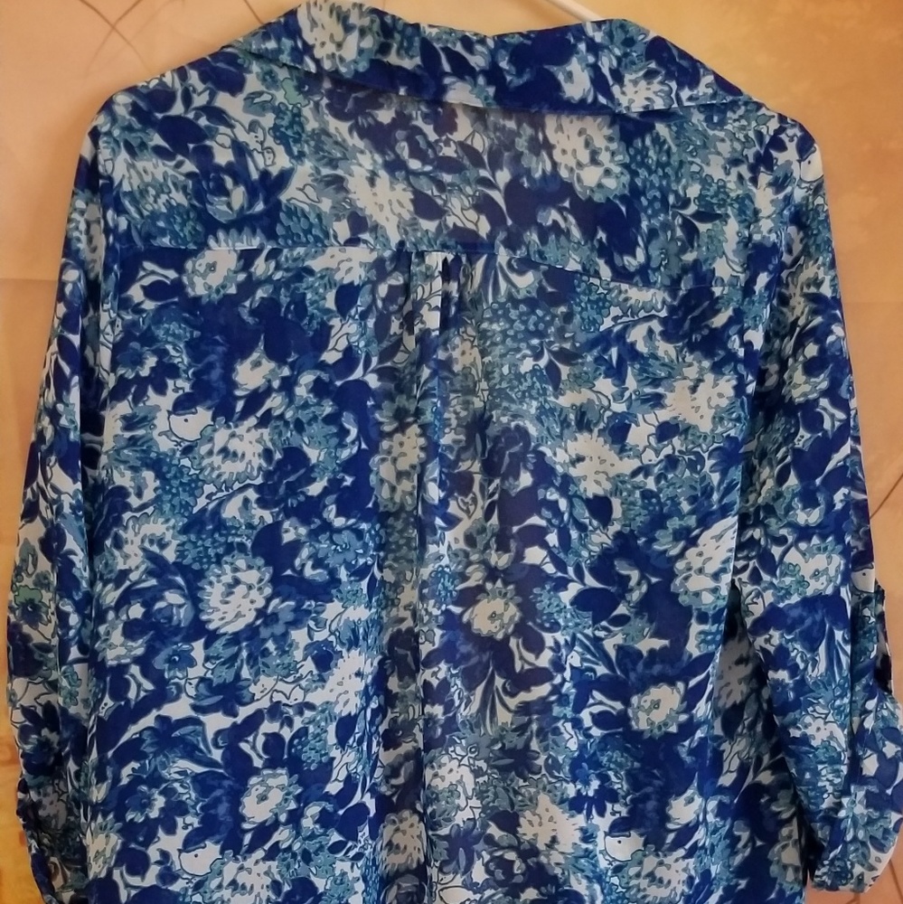 Ambiance Apparel  3/4 Sleeves  Sheer Blouse - Picture 6 of 7